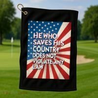 He Who Saves His Country Does Not Violate Any Law Golf Towel thumb 1