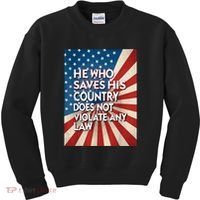 He Who Saves His Country Does Not Violate Any Law Kids Sweatshirt thumb 0