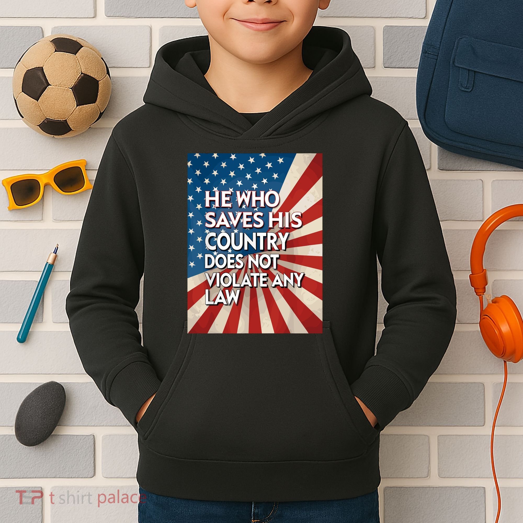 He Who Saves His Country Does Not Violate Any Law Kids Hoodie