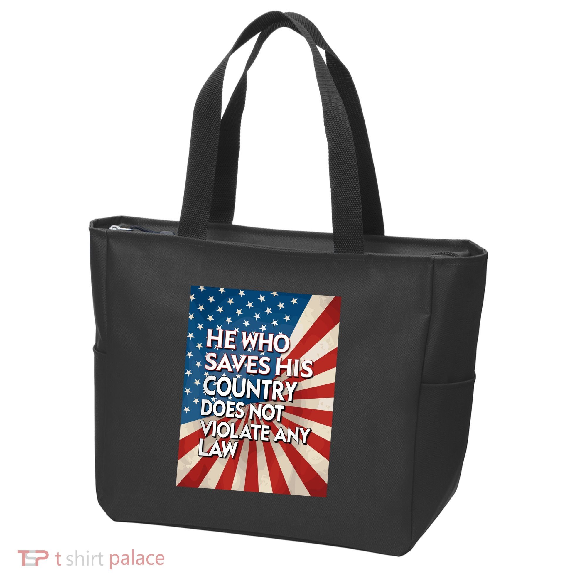 He Who Saves His Country Does Not Violate Any Law Tote Bag
