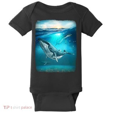Humpback Whale Sea Ocean Baby Bodysuit
