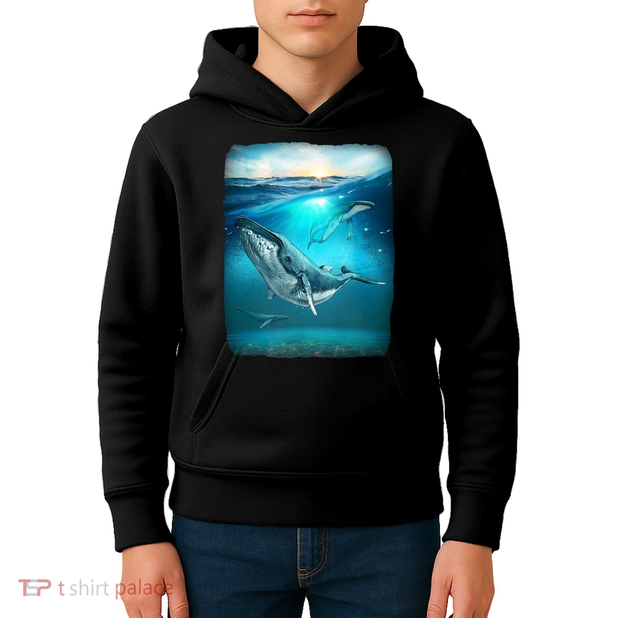 Humpback Whale Sea Ocean Kids Hoodie