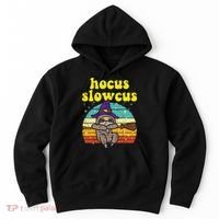 Halloween Witch Sloth Retro Animal Print Adorable and Magical Hoodie thumb 0