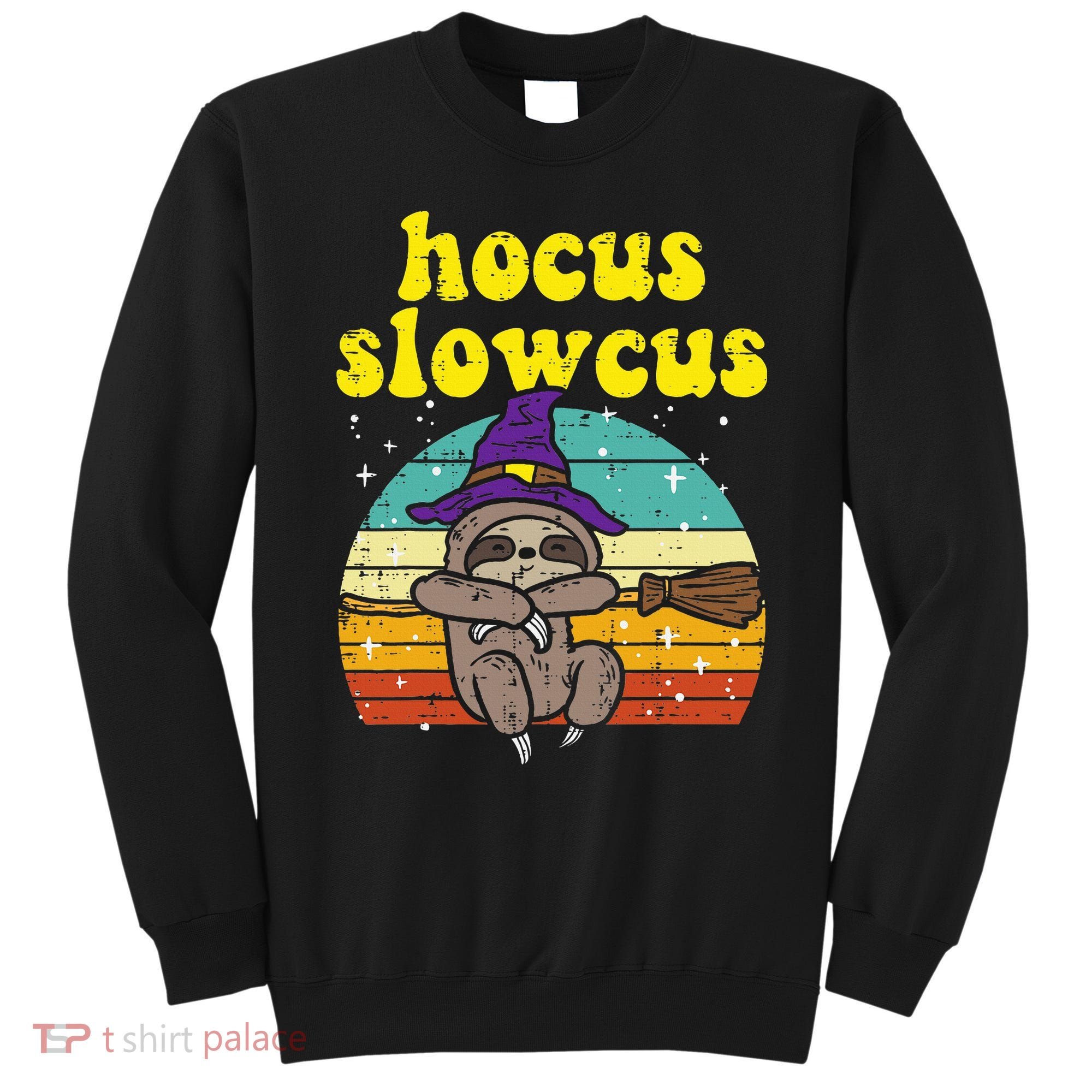 Halloween Witch Sloth Retro Animal Print Adorable and Magical Sweatshirt