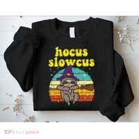 Halloween Witch Sloth Retro Animal Print Adorable and Magical Sweatshirt thumb 2