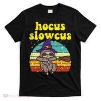 Halloween Witch Sloth Retro Animal Print Adorable and Magical T-Shirt thumb 0