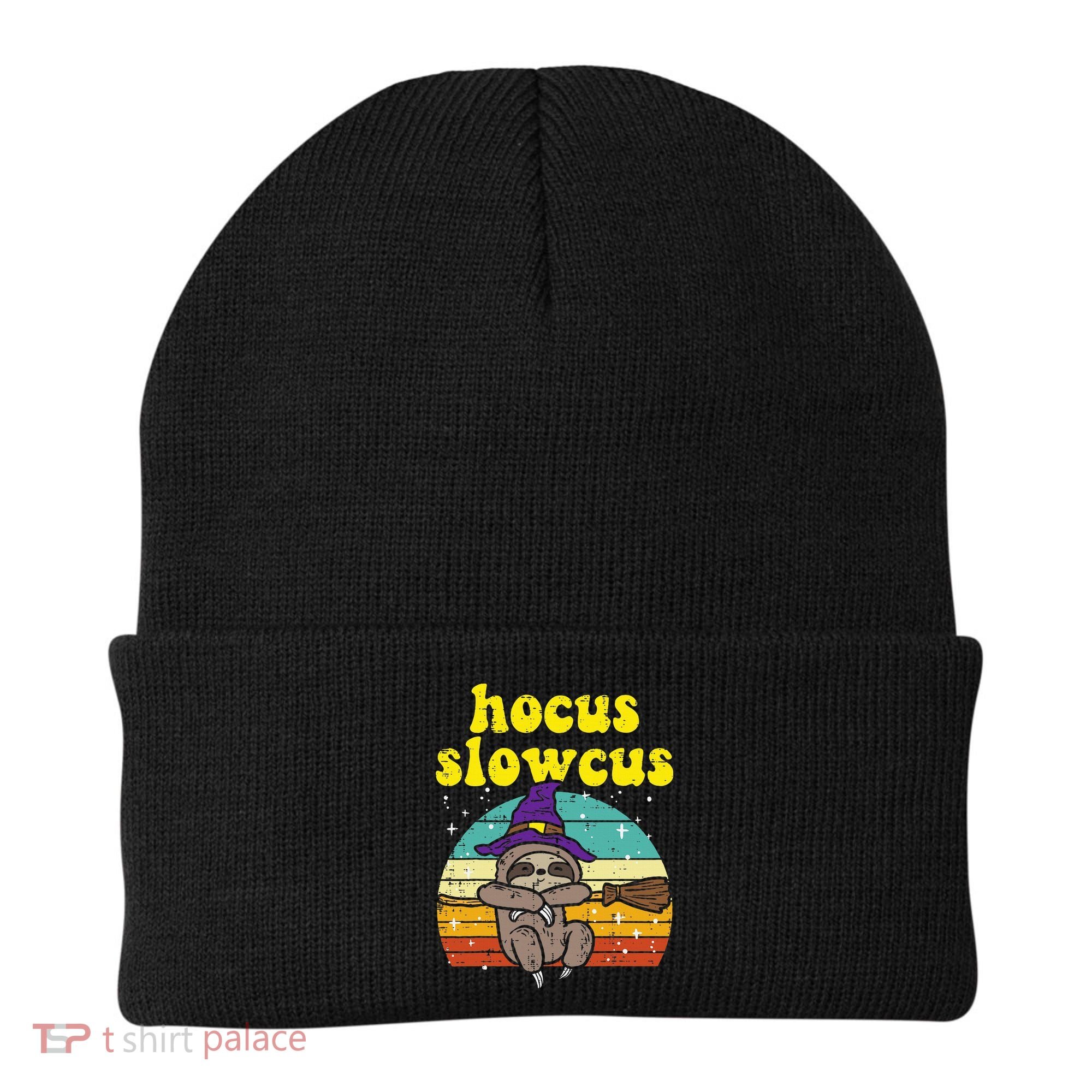Halloween Witch Sloth Retro Animal Print Adorable and Magical Beanie