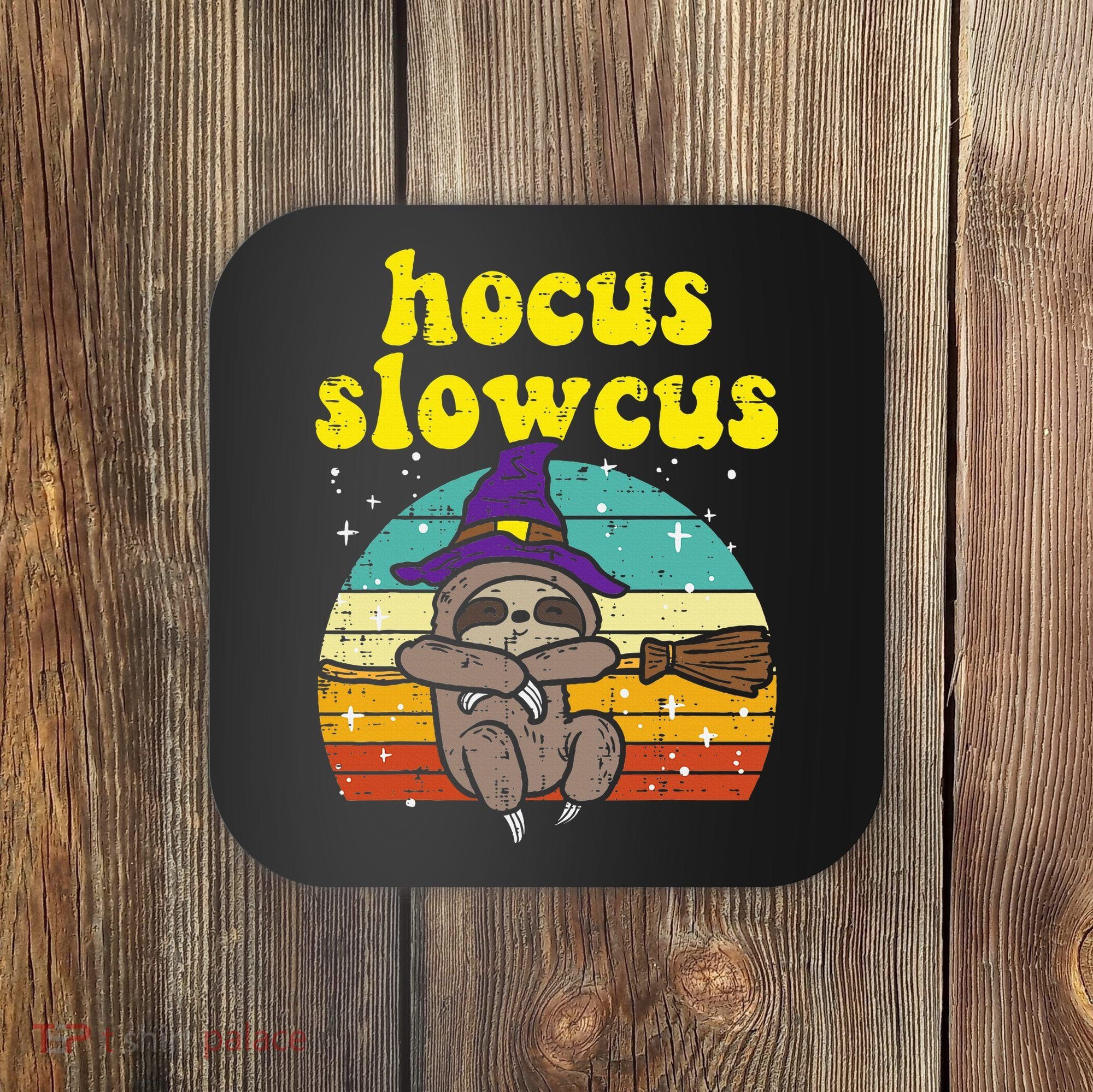Halloween Witch Sloth Retro Animal Print Adorable and Magical Coaster