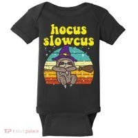 Halloween Witch Sloth Retro Animal Print Adorable and Magical Baby Bodysuit thumb 0