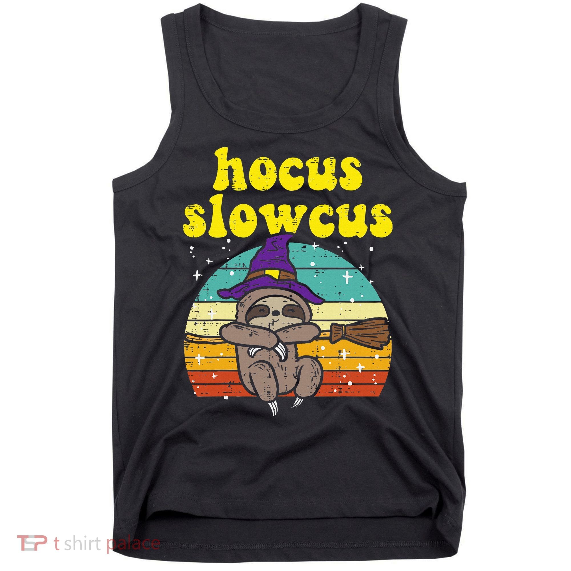 Halloween Witch Sloth Retro Animal Print Adorable and Magical Tank Top