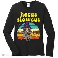 Halloween Witch Sloth Retro Animal Print Adorable and Magical Women's Long Sleeve Shirt thumb 0
