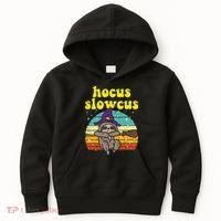 Halloween Witch Sloth Retro Animal Print Adorable and Magical Kids Hoodie thumb 0