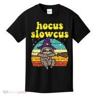 Halloween Witch Sloth Retro Animal Print Adorable and Magical Kids T-Shirt thumb 0