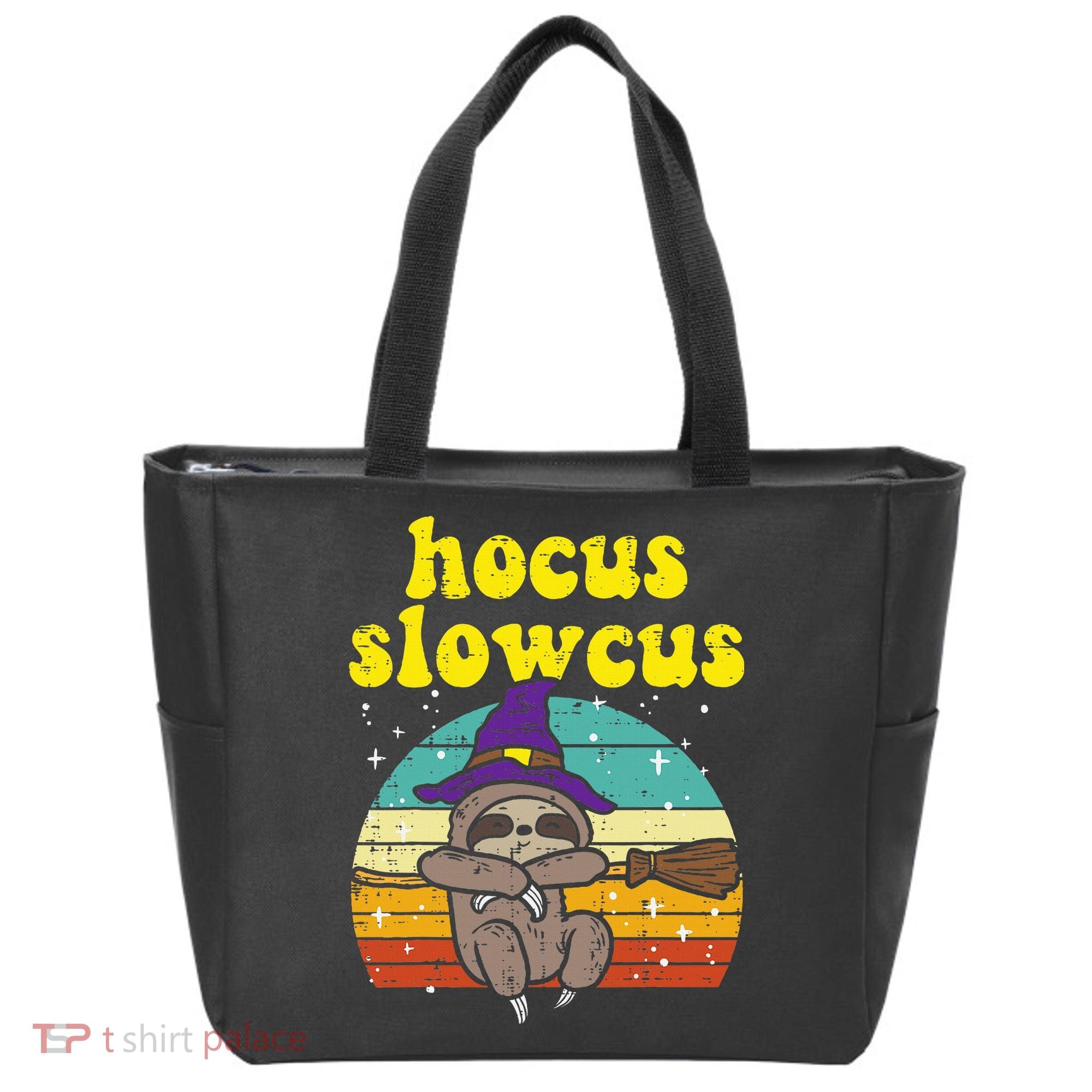 Halloween Witch Sloth Retro Animal Print Adorable and Magical Tote Bag