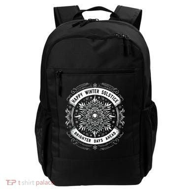 Happy Winter Solstice Brighter Snowflake Days Ahead Backpack