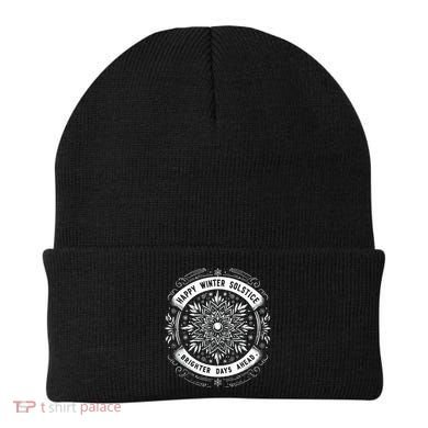 Happy Winter Solstice Brighter Snowflake Days Ahead Beanie