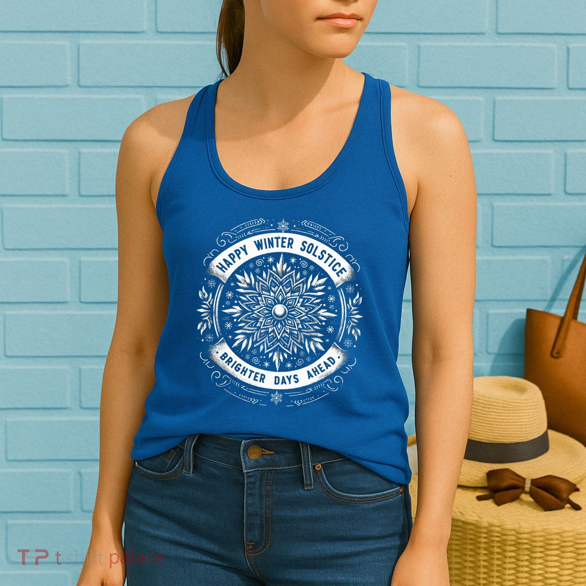 Happy Winter Solstice Brighter Snowflake Days Ahead Women's Tank Top