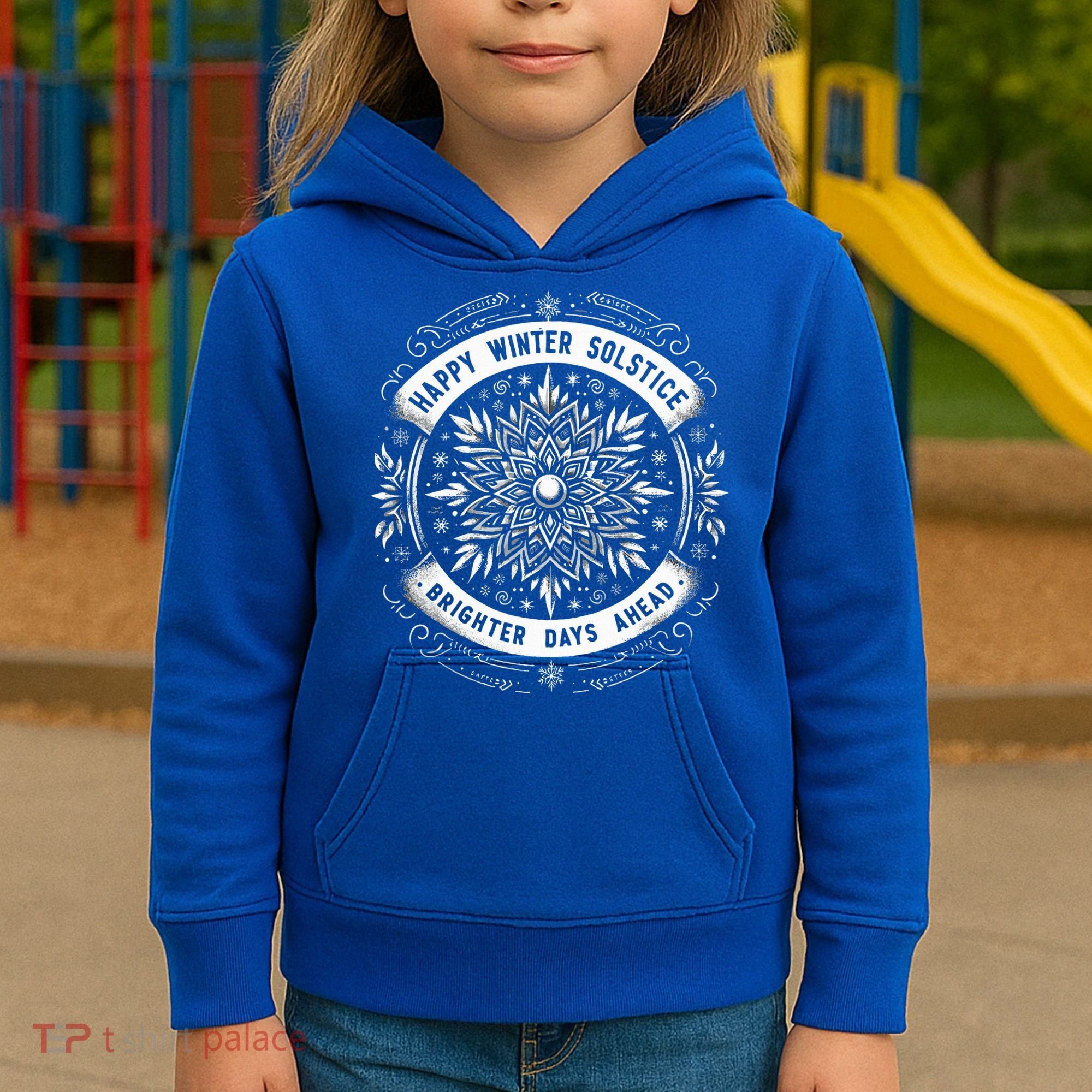Happy Winter Solstice Brighter Snowflake Days Ahead Kids Hoodie