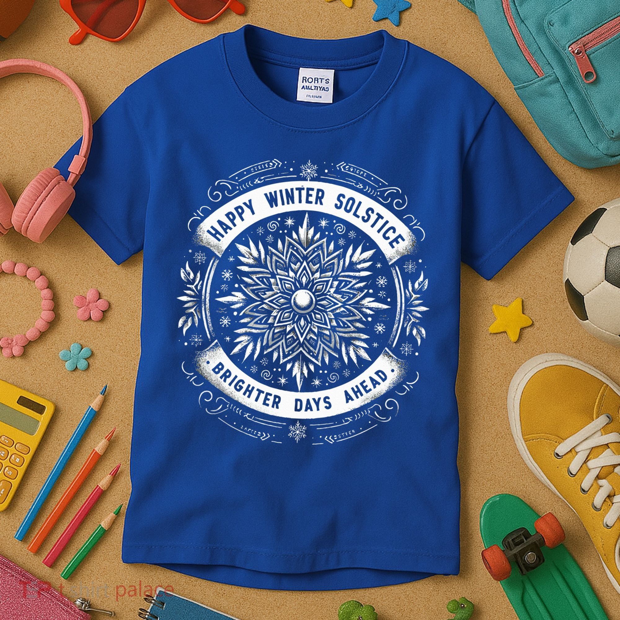 Happy Winter Solstice Brighter Snowflake Days Ahead Kids T-Shirt