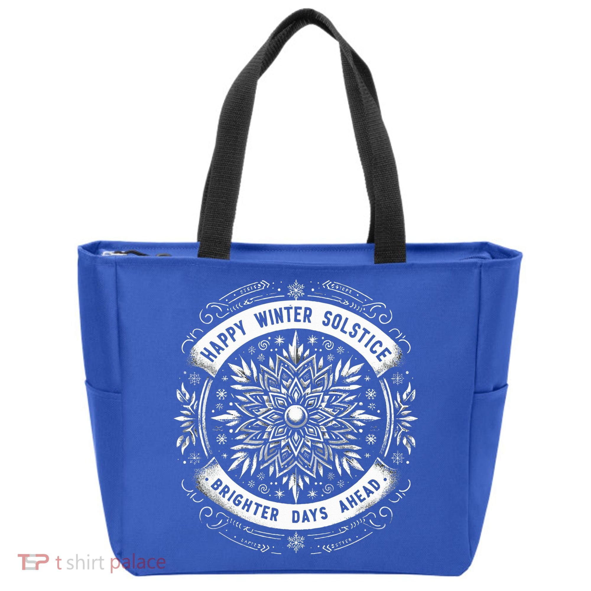 Happy Winter Solstice Brighter Snowflake Days Ahead Tote Bag
