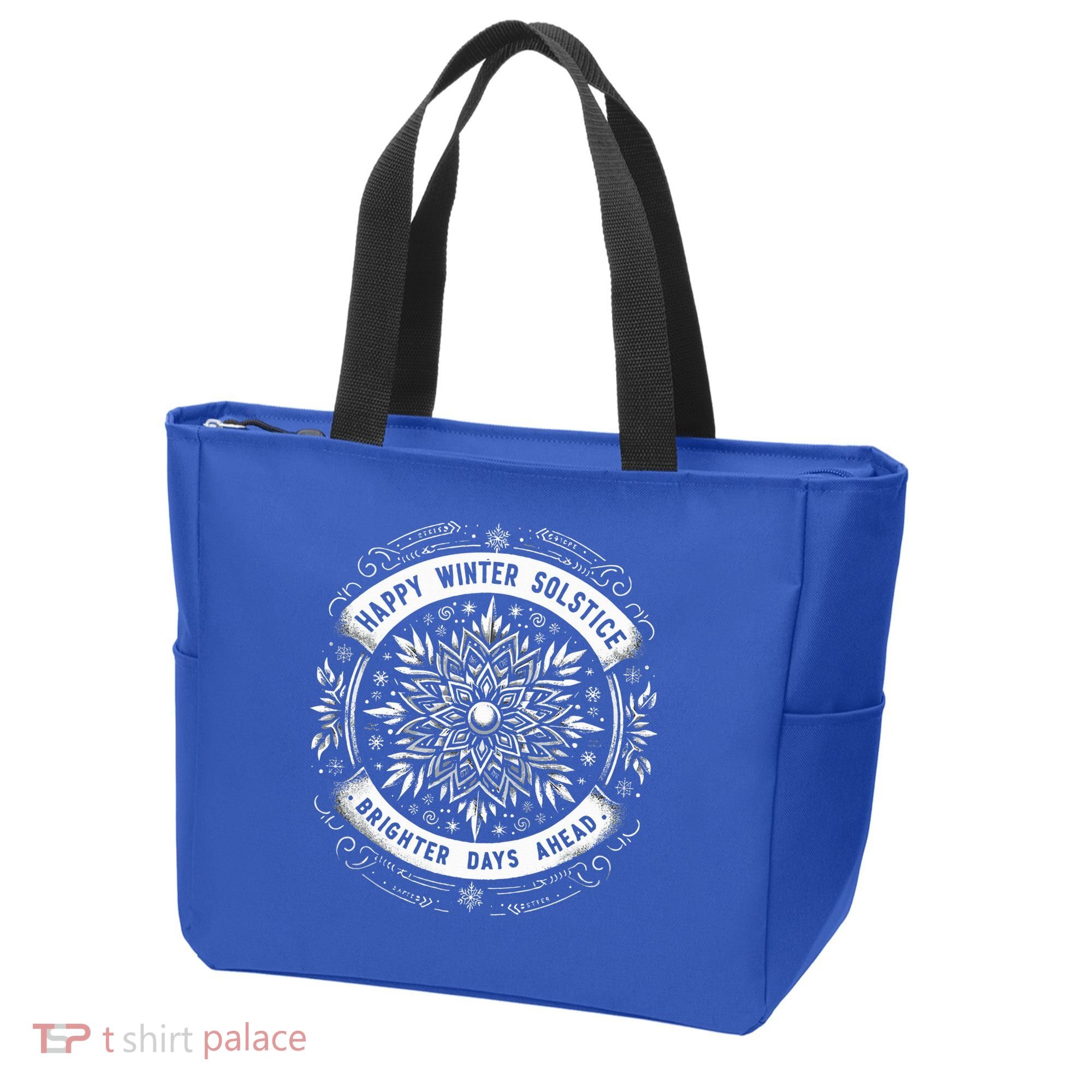 Happy Winter Solstice Brighter Snowflake Days Ahead Tote Bag