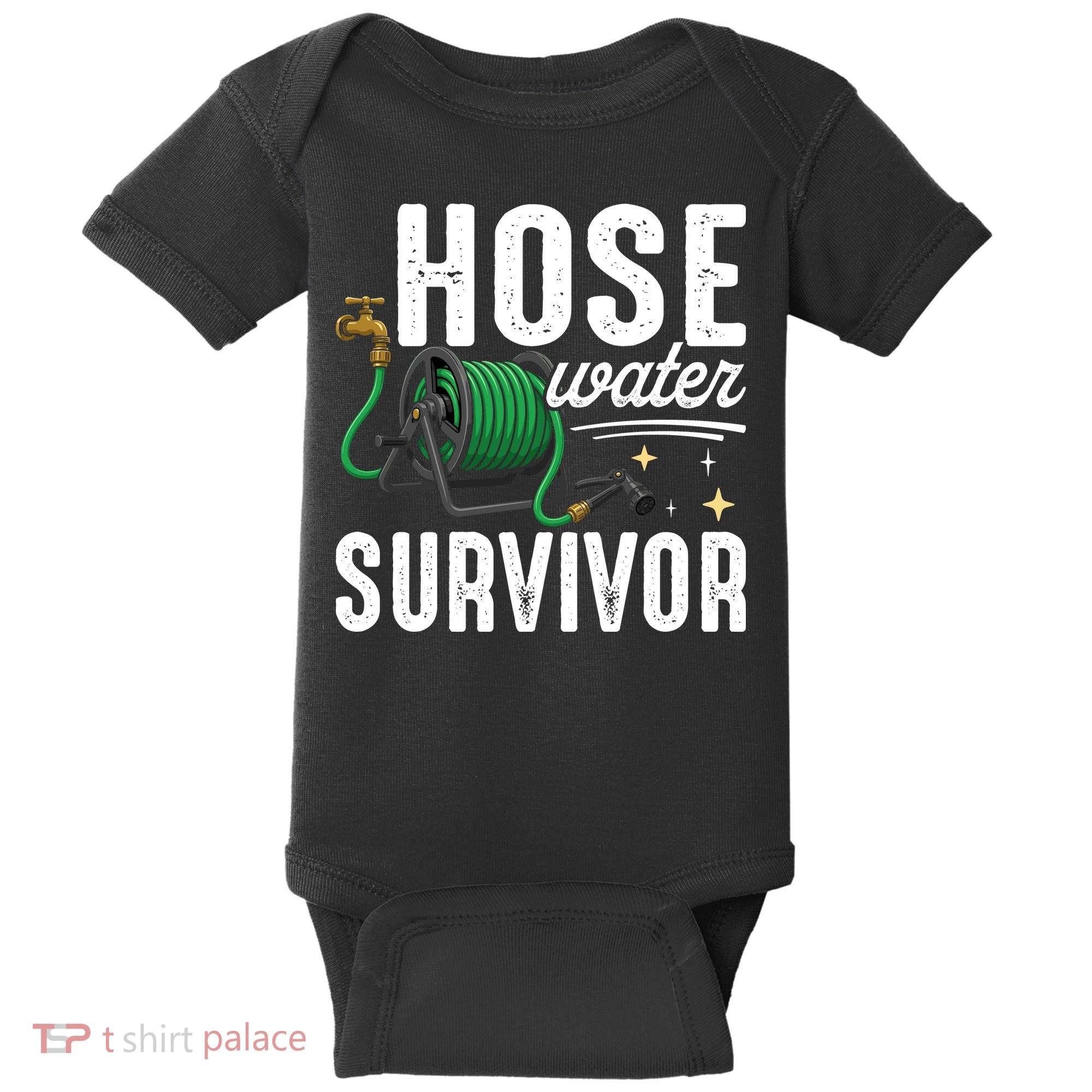 Hose Water Survicor Gardening Funny Baby Bodysuit