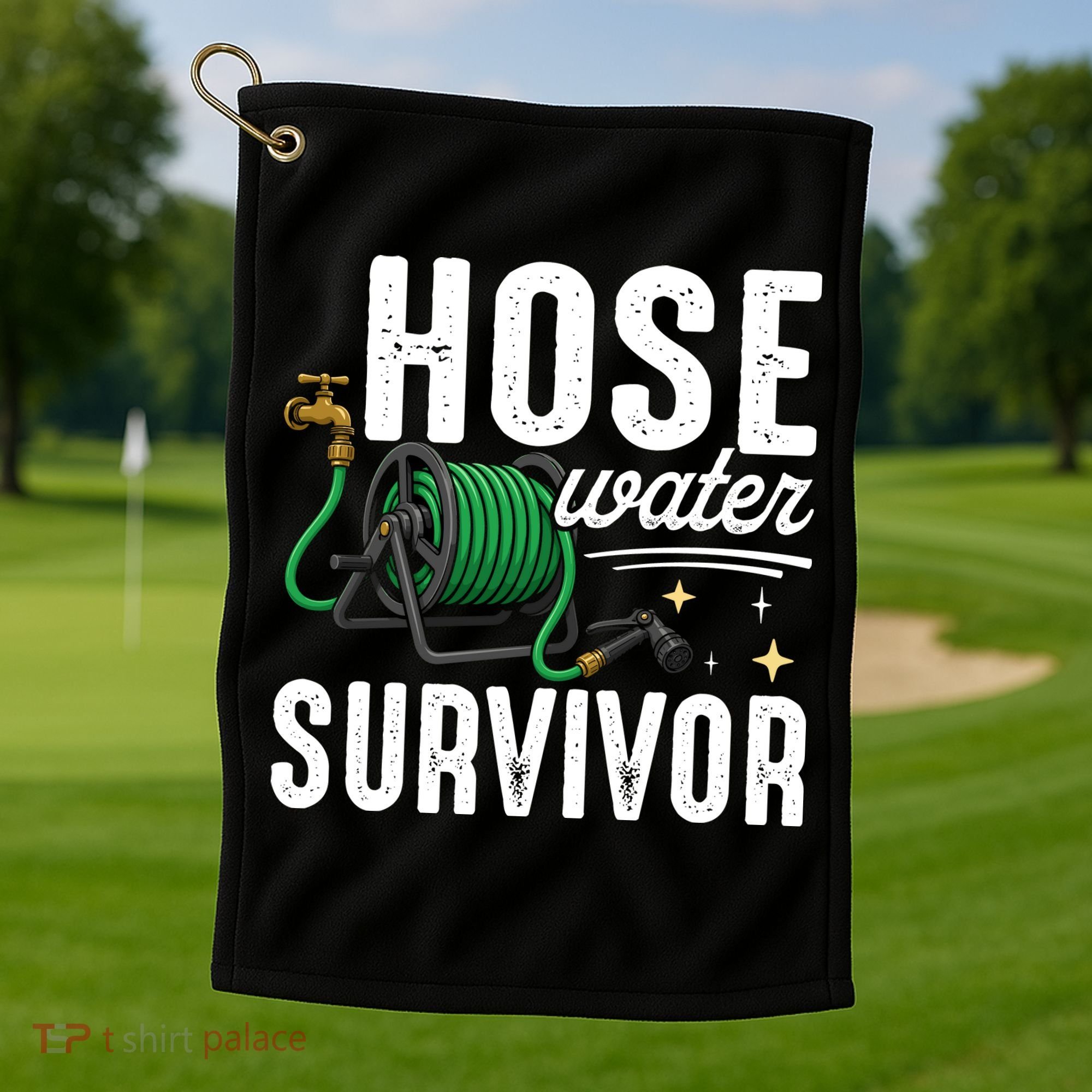 Hose Water Survicor Gardening Funny Golf Towel