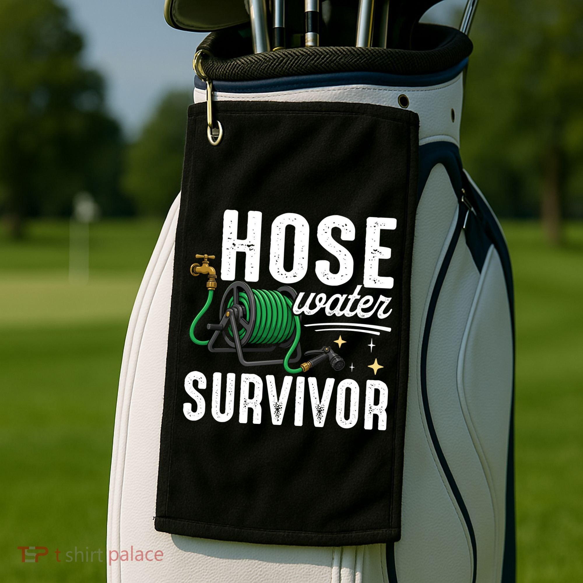 Hose Water Survicor Gardening Funny Golf Towel