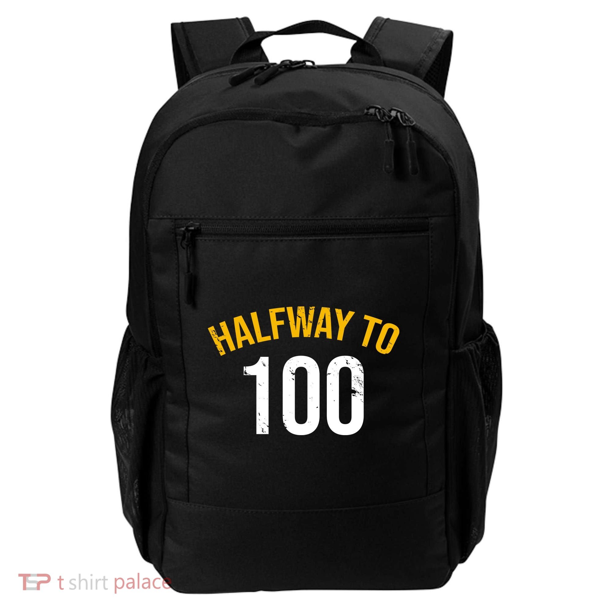 Half Way To 100, Funny 50th Birthday Joke Backpack