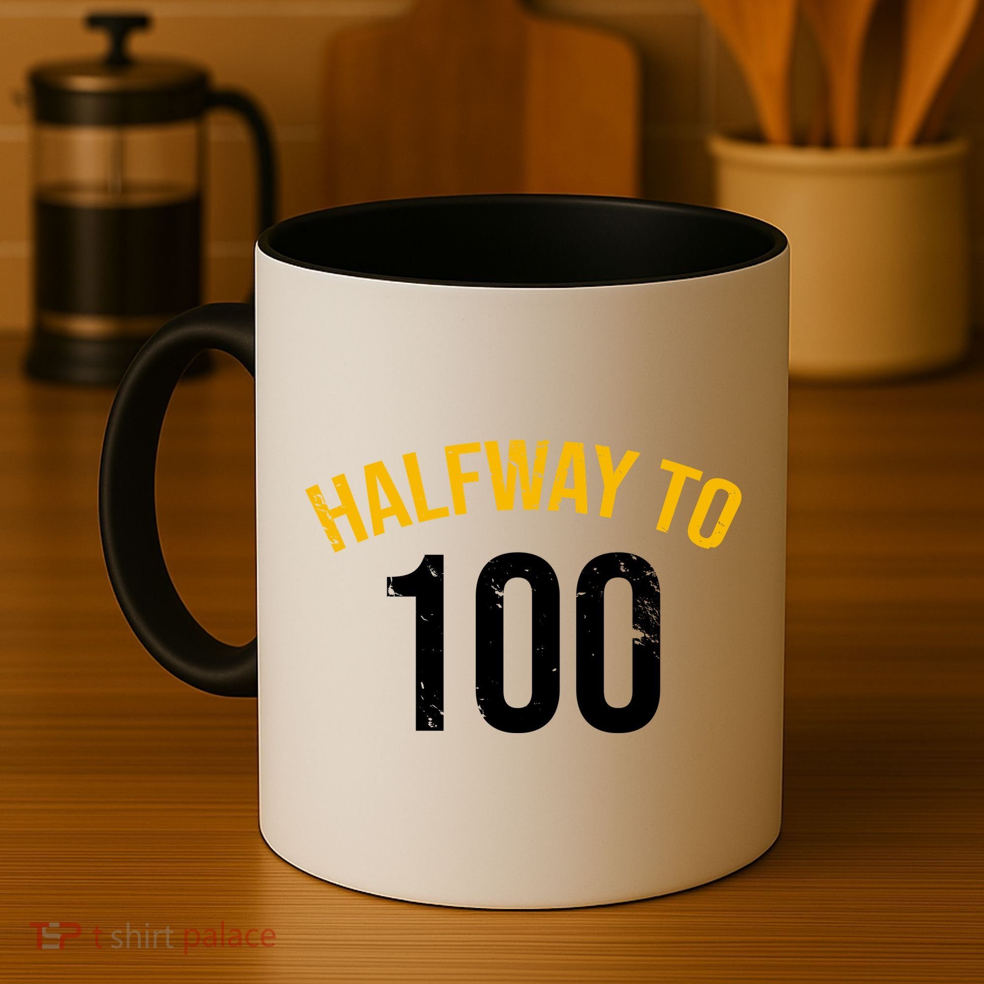 Half Way To 100, Funny 50th Birthday Joke Coffee Mug