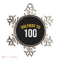 Half Way To 100, Funny 50th Birthday Joke Ornament thumb 0