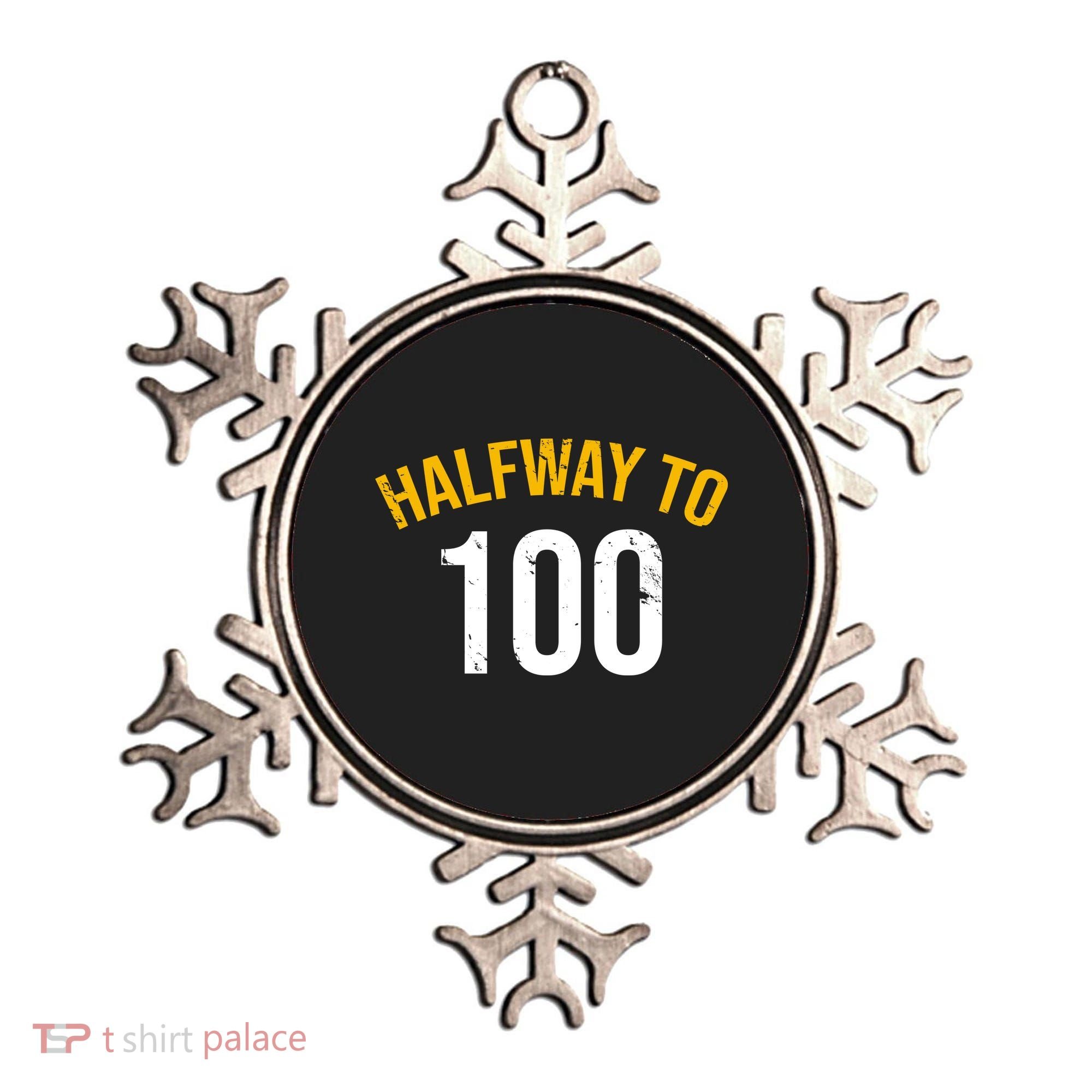 Half Way To 100, Funny 50th Birthday Joke Ornament