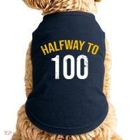 Half Way To 100, Funny 50th Birthday Joke Doggie Tank thumb 0