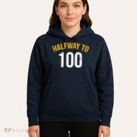 Half Way To 100, Funny 50th Birthday Joke Hoodie thumb 5
