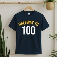 Half Way To 100, Funny 50th Birthday Joke T-Shirt thumb 2