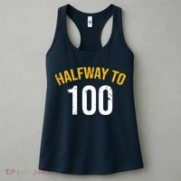 Half Way To 100, Funny 50th Birthday Joke Women's Tank Top thumb 3