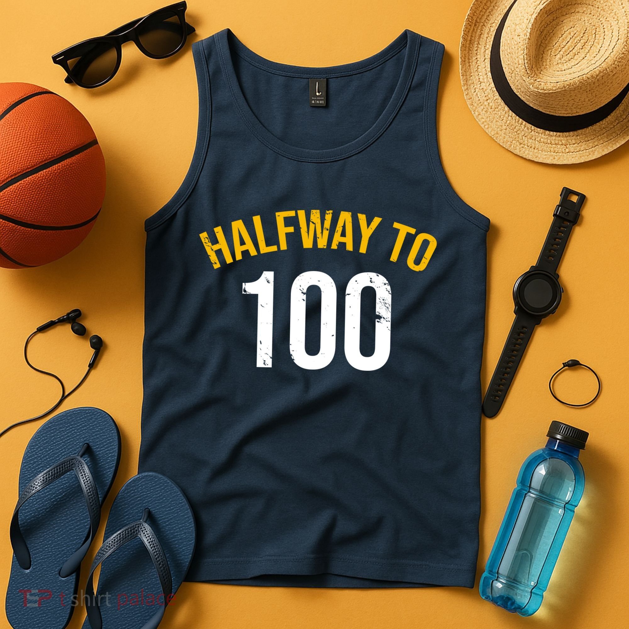Half Way To 100, Funny 50th Birthday Joke Tank Top