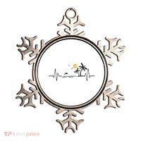 Heartbeat With Tropical Palm Trees Beach Island And Dolphin Ornament thumb 0