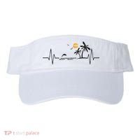 Heartbeat With Tropical Palm Trees Beach Island And Dolphin Visor thumb 0