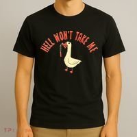 Hell Wont Take Me Funny Duck T-Shirt thumb 3