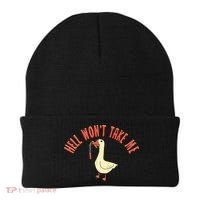 Hell Wont Take Me Funny Duck Beanie thumb 0