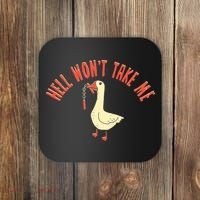 Hell Wont Take Me Funny Duck Coaster thumb 0