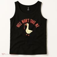 Hell Wont Take Me Funny Duck Tank Top thumb 2