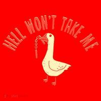 Hell Wont Take Me Funny Duck Santa Hat thumb 1