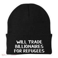 Hot Will Trade Billionaires For Refugees Beanie thumb 0