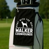 Hunt With The Best ~ Walker Coonhound Gift Golf Towel thumb 2