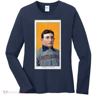 Honus Wagner T206 Baseball Card Women's Long Sleeve Shirt