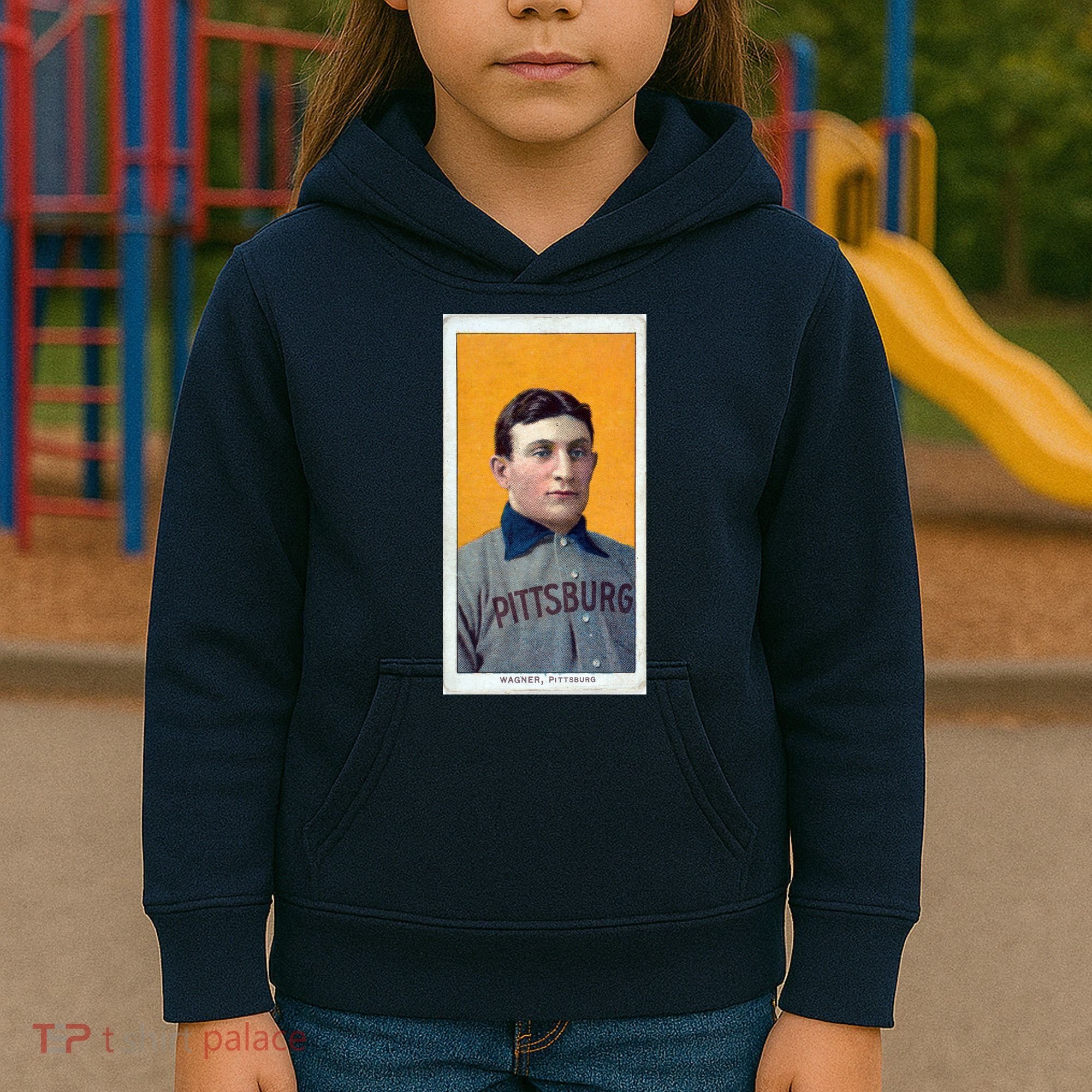 Honus Wagner T206 Baseball Card Kids Hoodie