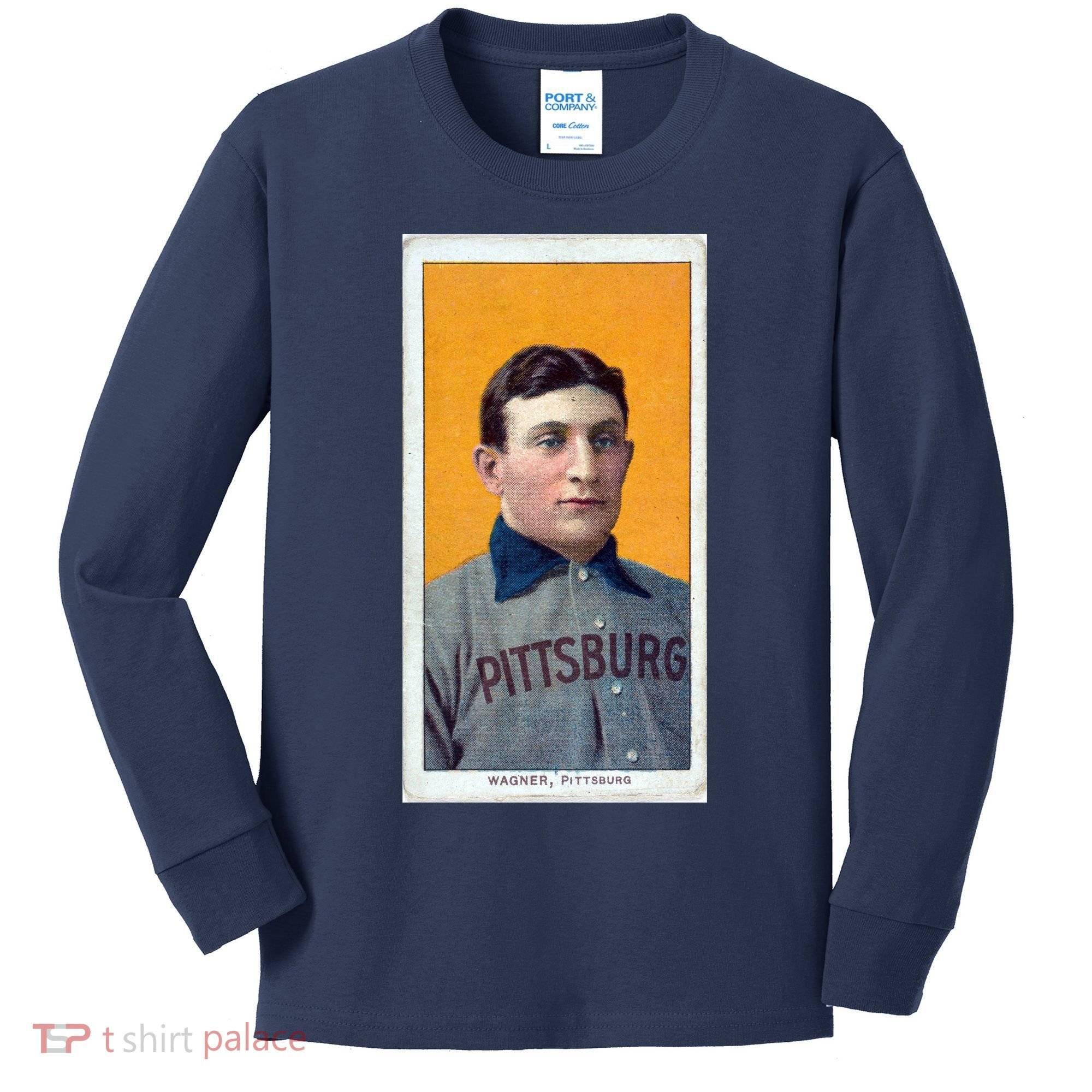 Honus Wagner T206 Baseball Card Kids Long Sleeve Shirt