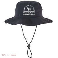 Hunt With The Best ~ Black And Tan Coonhound Gift Distressed Great Gift Bucket Hat thumb 0